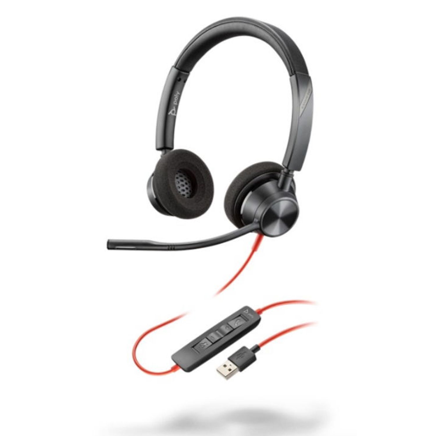 Casti Poly Blackwire C3320, 213934-01, USB, 100 Hz - 10 kHz (Negru) fotografia produsului