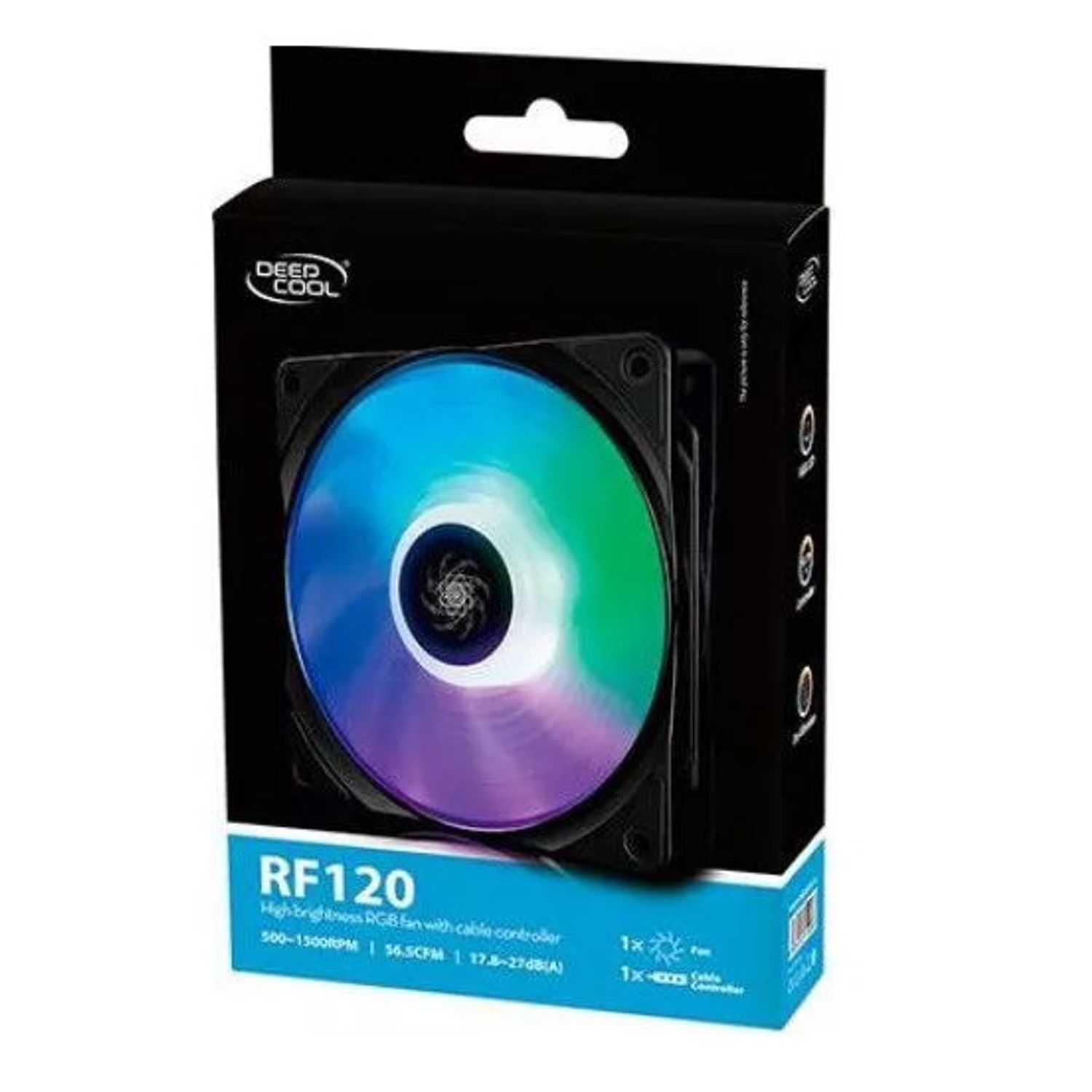 Kit Ventilatoare Deepcool RF120, 120mm, 5buc (Led RGB) fotografia produsului View 5 L