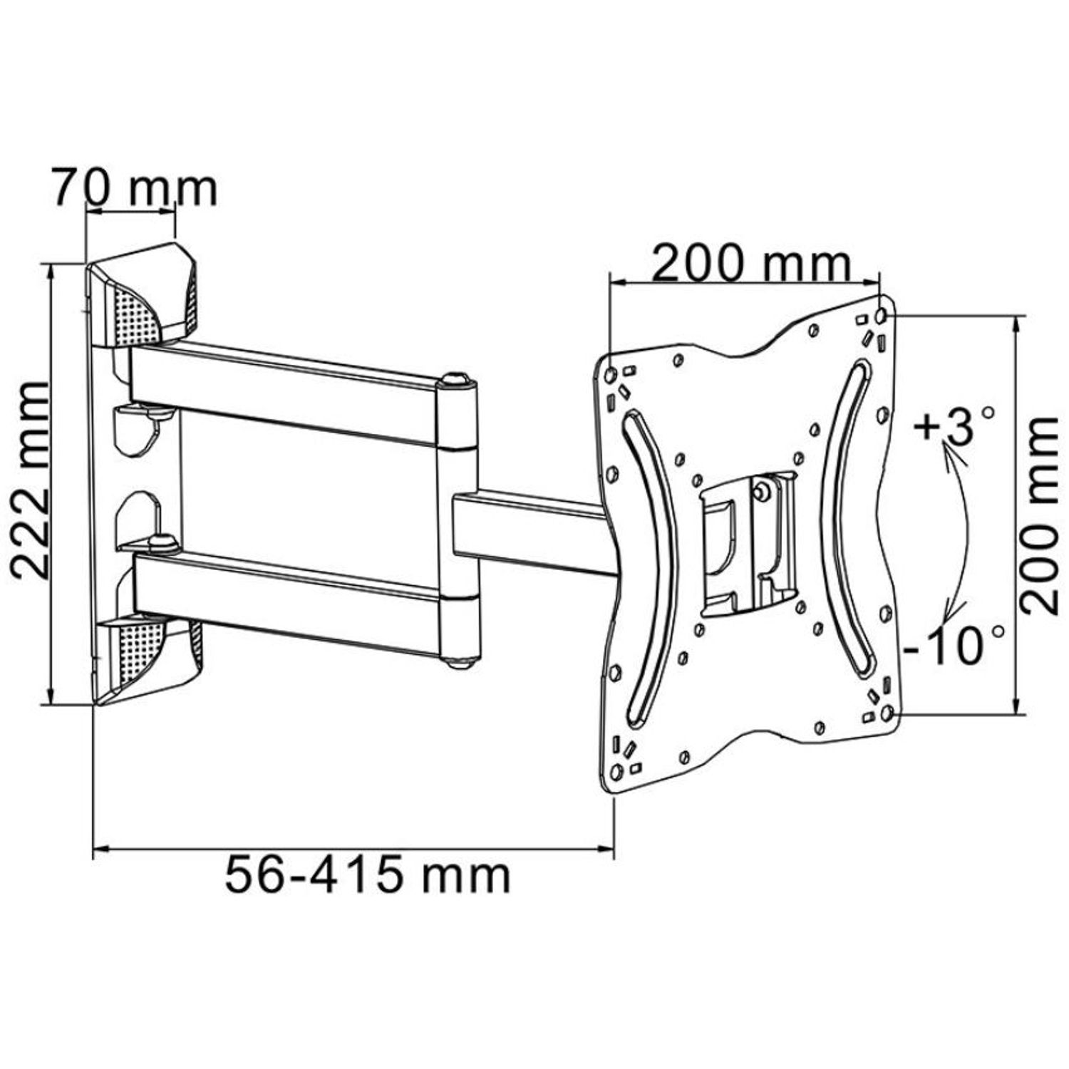 Suport Perete Cabletech UCH0214, 13" - 42", 30 Kg (Negru) fotografia produsului View 2 L