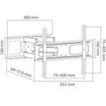 Suport Perete Cabletech UCH0232, 37" - 80", 60 Kg (Negru) fotografia produsului View 3 S
