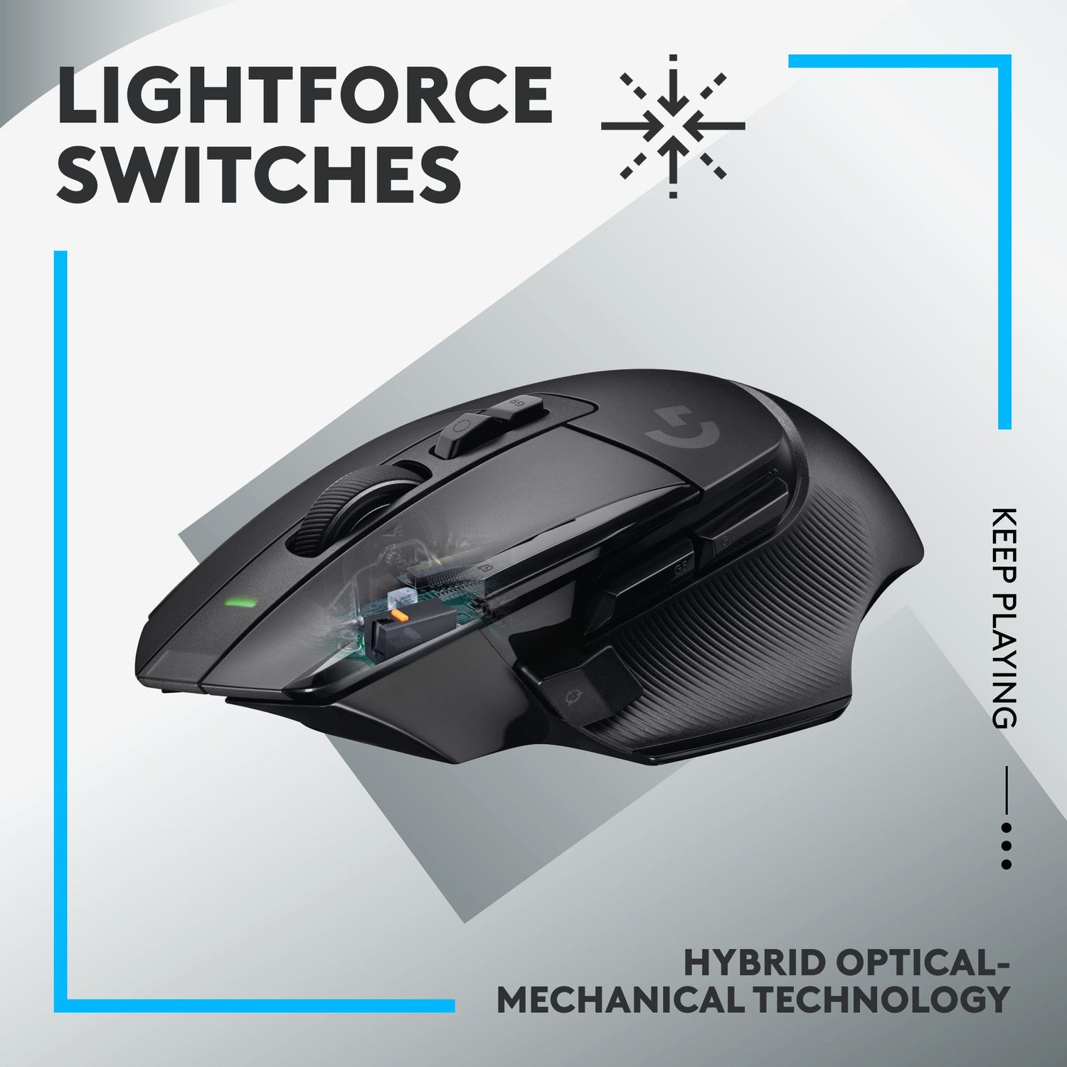 Mouse Gaming Wireless Logitech G502 X Lightspeed, USB, 25600 dpi (Negru) fotografia produsului View 7 L