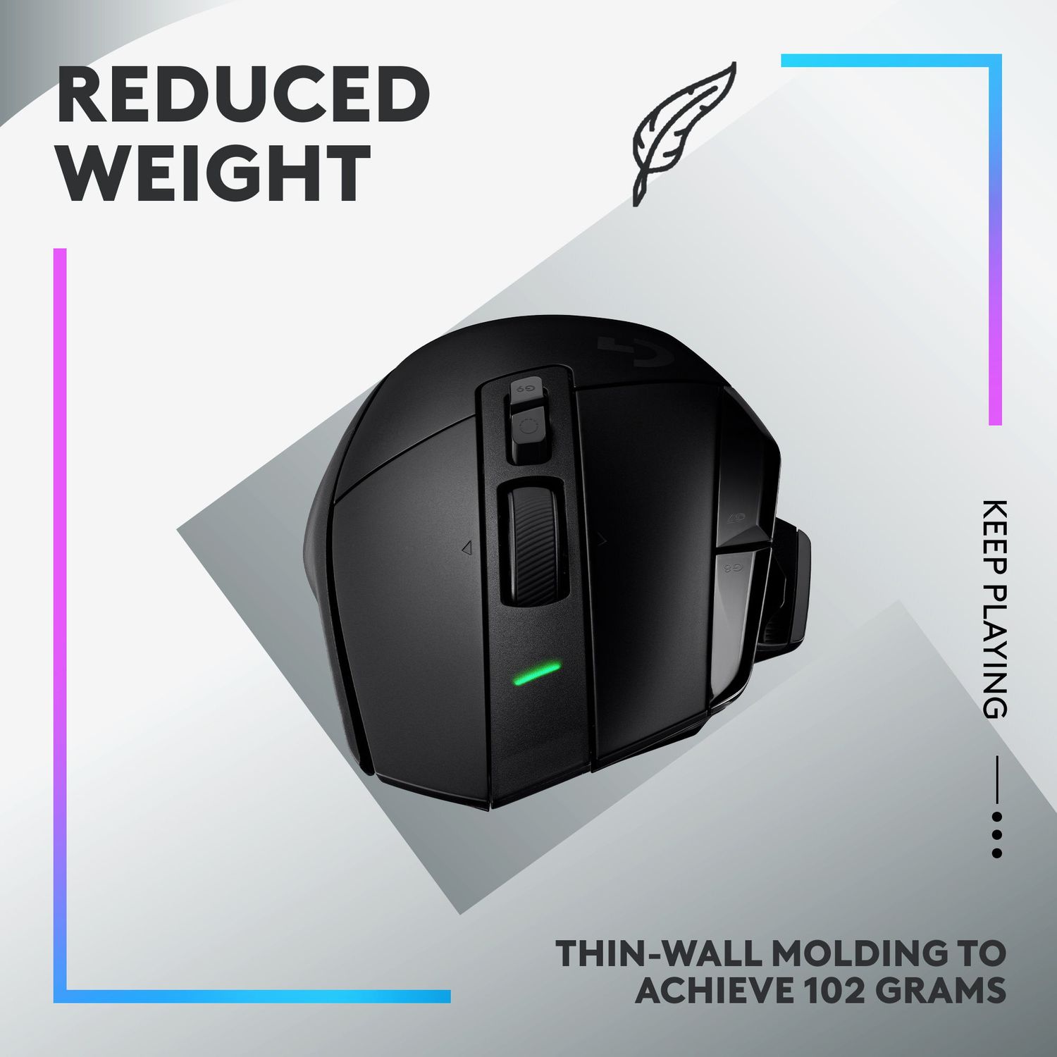 Mouse Gaming Wireless Logitech G502 X Lightspeed, USB, 25600 dpi (Negru) fotografia produsului View 10 L