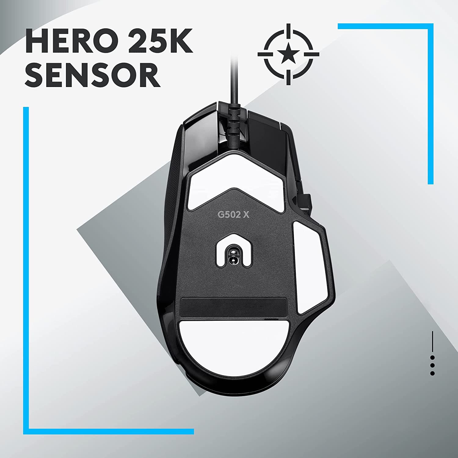 Mouse gaming Logitech G502 X, Hero 25K DPI, Negru fotografia produsului View 3 L