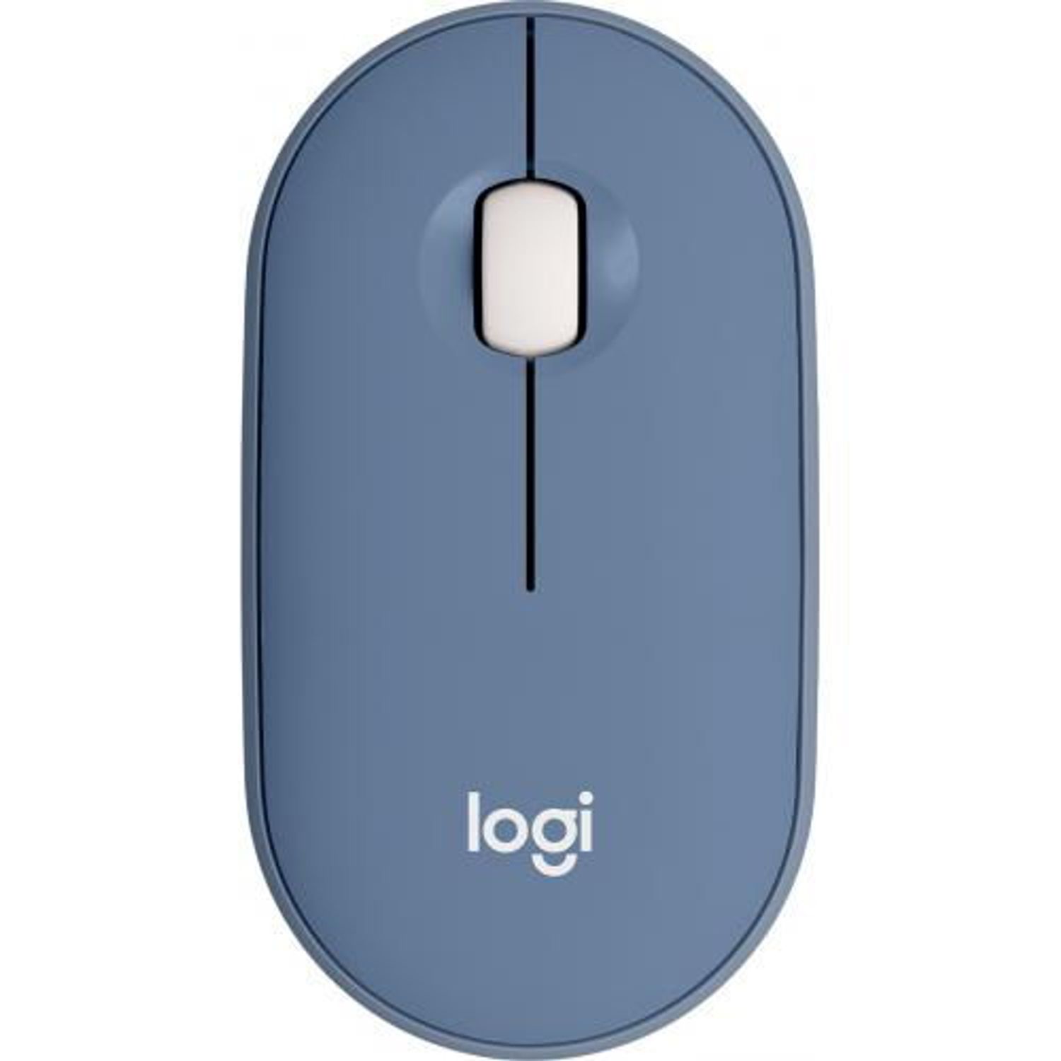 Mouse Optic Wireless Logitech Pebble M350, USB (Albastru Blueberry) fotografia produsului