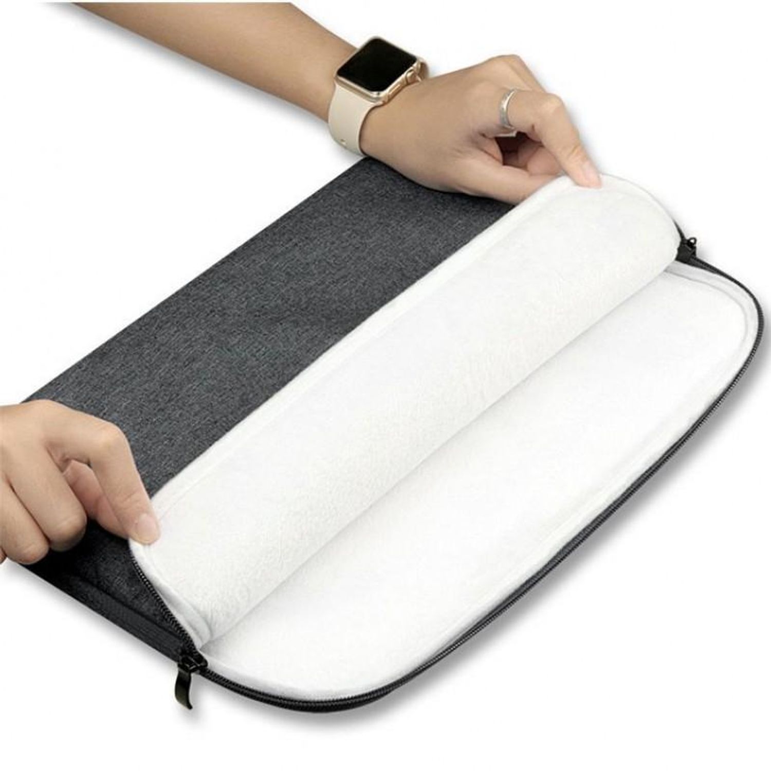 Husa laptop Tech-Protect Sleeve 15/16 inch, Gri fotografia produsului View 2 L