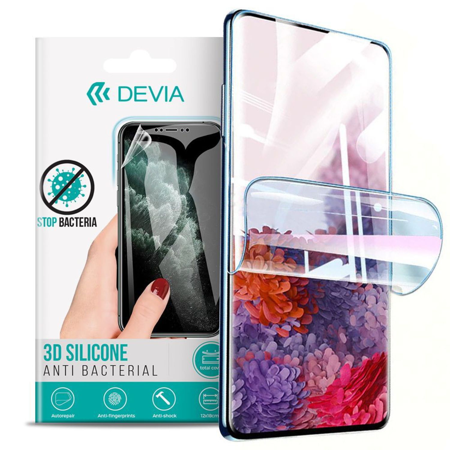 Folie Protectie Silicon Devia DVFSOA725G Antibacterian Oppo A72 5G fotografia produsului