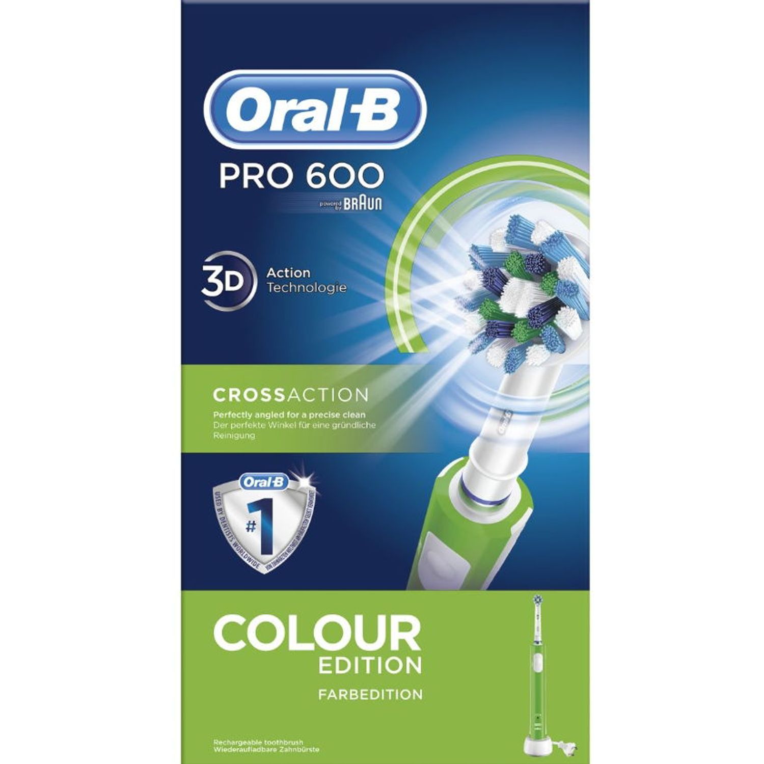 Periuta electrica ORAL-B PRO 600 CROSS ACTION (Alb/Verde) fotografia produsului View 2 L