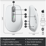 Mouse wireless Logitech MX Anywhere 3 for Mac, Bluetooth, Scroll MagSpeed, Multidevice, USB-C, Gri Mouse Wireless Logitech MX Anywhere 3 for Mac,  Scroll MagSpeed, Multidevice, USB-C, 4000 DPI (Gri) fotografia produsului View 8 S