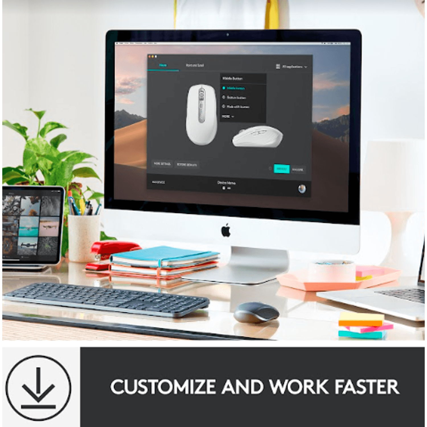 Mouse wireless Logitech MX Anywhere 3 for Mac, Bluetooth, Scroll MagSpeed, Multidevice, USB-C, Gri Mouse Wireless Logitech MX Anywhere 3 for Mac,  Scroll MagSpeed, Multidevice, USB-C, 4000 DPI (Gri) fotografia produsului View 9 L