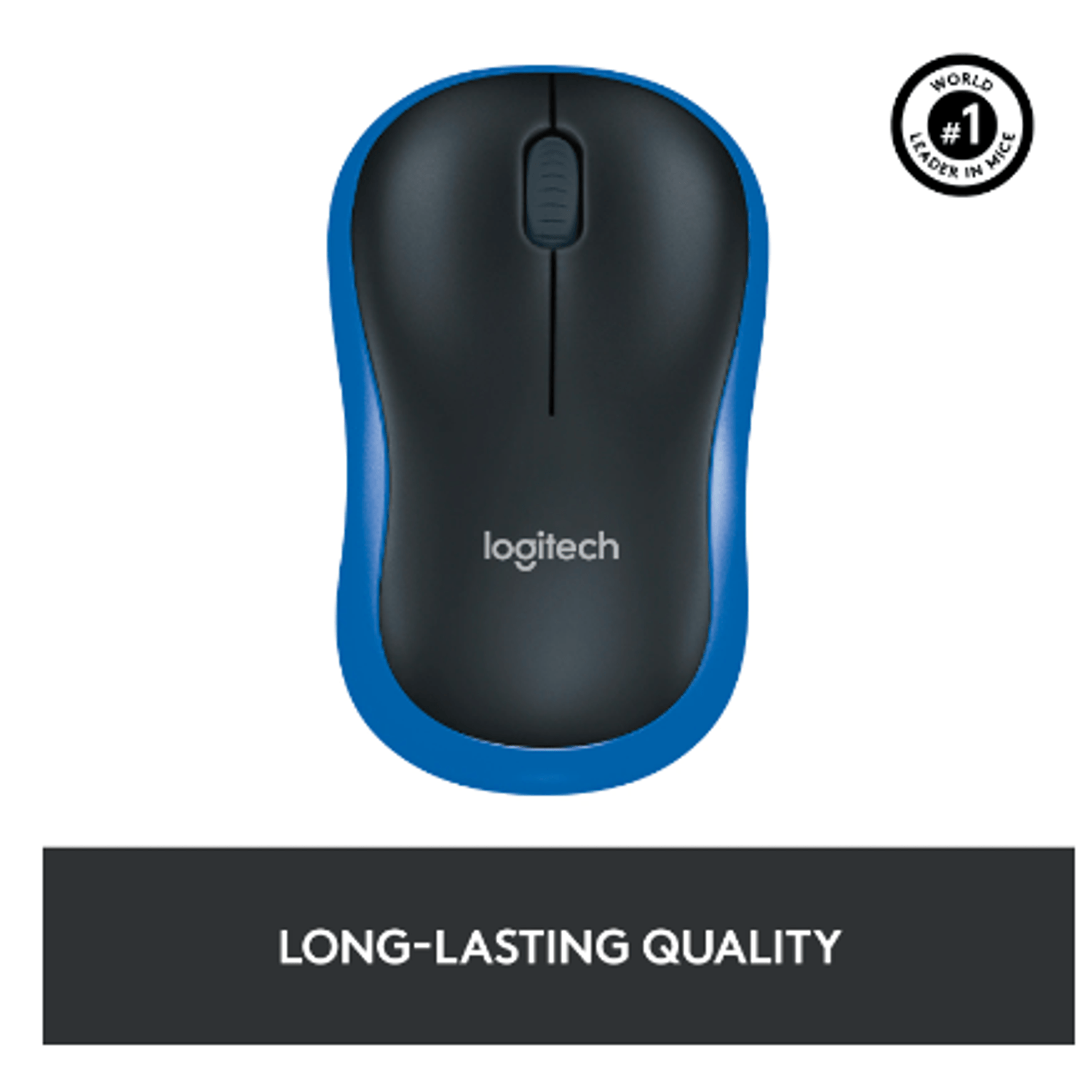 Mouse Optic Wireless Logitech M185, USB, 1000 DPI (Albastru) fotografia produsului View 3 L