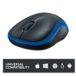 Mouse Optic Wireless Logitech M185, USB, 1000 DPI (Albastru) fotografia produsului View 4 S