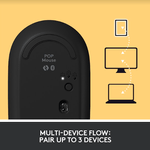 Mouse wireless Logitech Pop Blast, Ambidextru, Galben Mouse Wireless Logitech POP, Bluetooth, 4000 dpi (Galben) fotografia produsului View 12 S