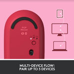 Mouse wireless Logitech Pop Heartbreaker, Ambidextru, Rosu Mouse Wireless Logitech POP, Bluetooth, 4000 DPI (Rosu) fotografia produsului View 13 S