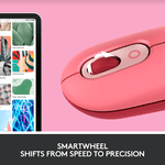 Mouse wireless Logitech Pop Heartbreaker, Ambidextru, Rosu Mouse Wireless Logitech POP, Bluetooth, 4000 DPI (Rosu) fotografia produsului View 7 S