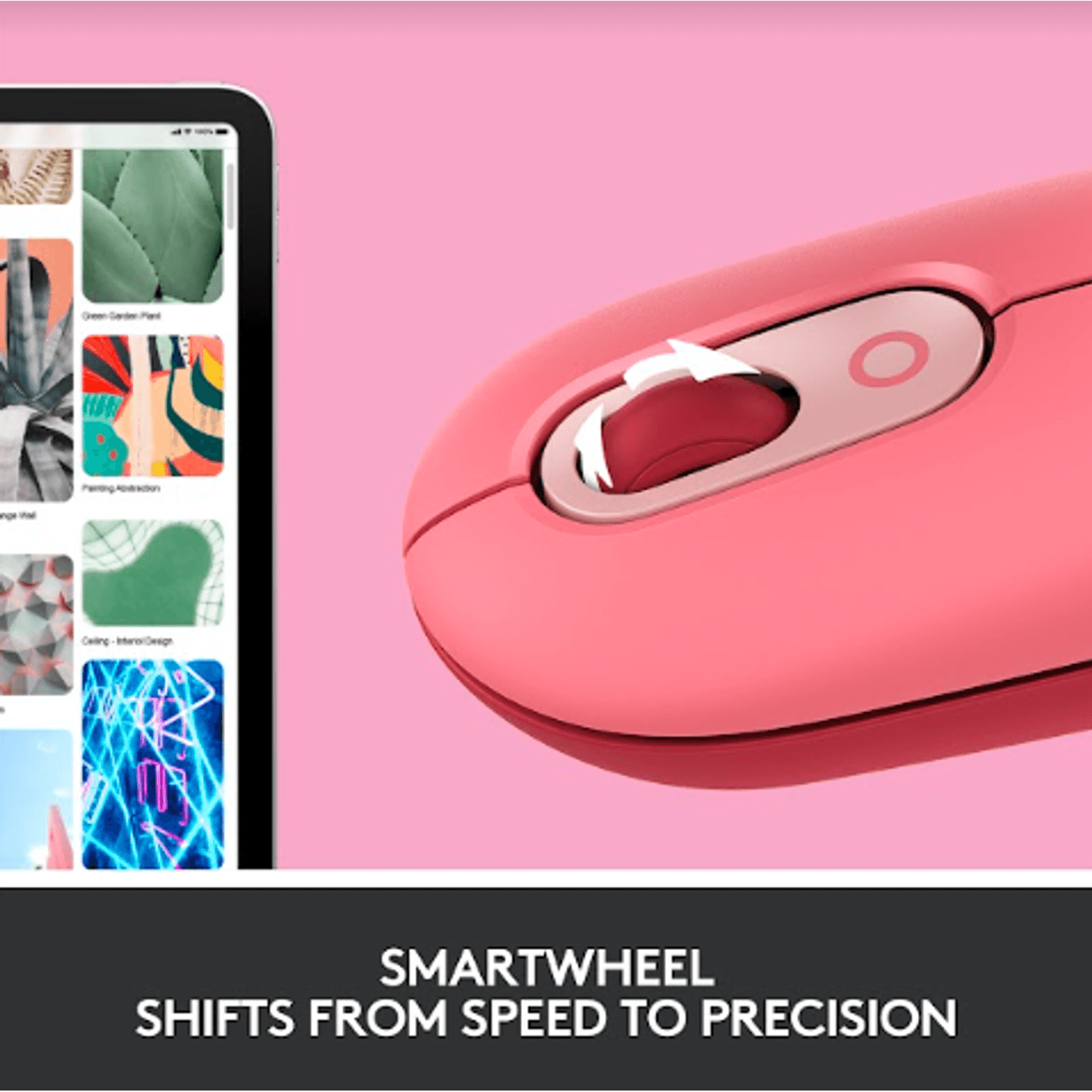 Mouse wireless Logitech Pop Heartbreaker, Ambidextru, Rosu Mouse Wireless Logitech POP, Bluetooth, 4000 DPI (Rosu) fotografia produsului View 7 L