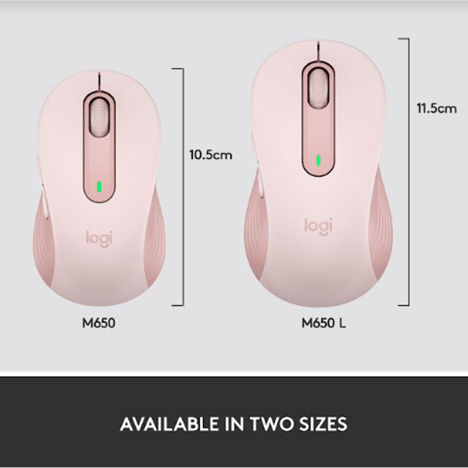 Mouse Wireless Logitech Signature M650, Bluetooth/USB (Roz) fotografia produsului View 8 L