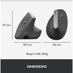 Mouse wireless ergonomic Logitech MX Vertical, Negru Mouse Wireless Logitech MX Vertical, 1600 DPI, USB, Ergonomic (Negru) fotografia produsului View 14 S