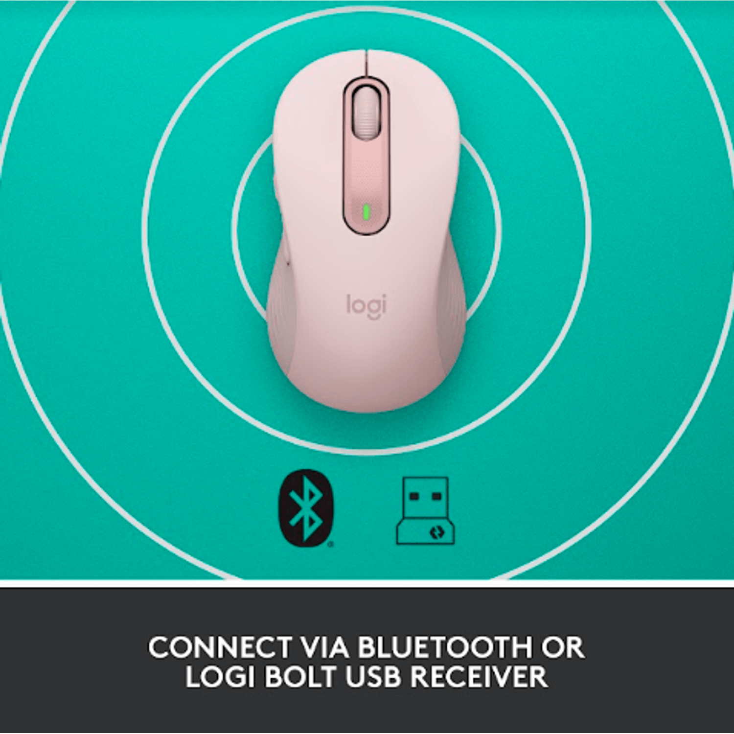 Mouse Wireless Logitech Signature M650 L Left, Bluetooth/USB, recomandat pentru mana stanga (Roz) fotografia produsului View 12 L