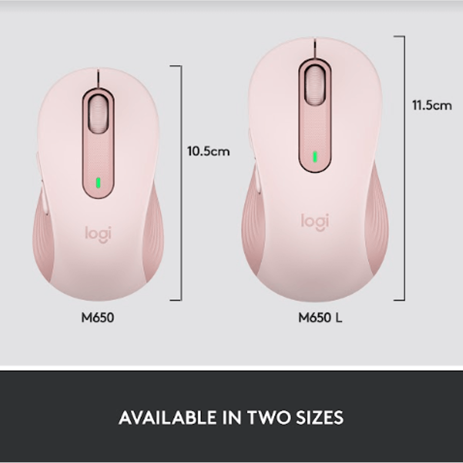 Mouse Wireless Logitech Signature M650 L Left, Bluetooth/USB, recomandat pentru mana stanga (Roz) fotografia produsului View 11 L