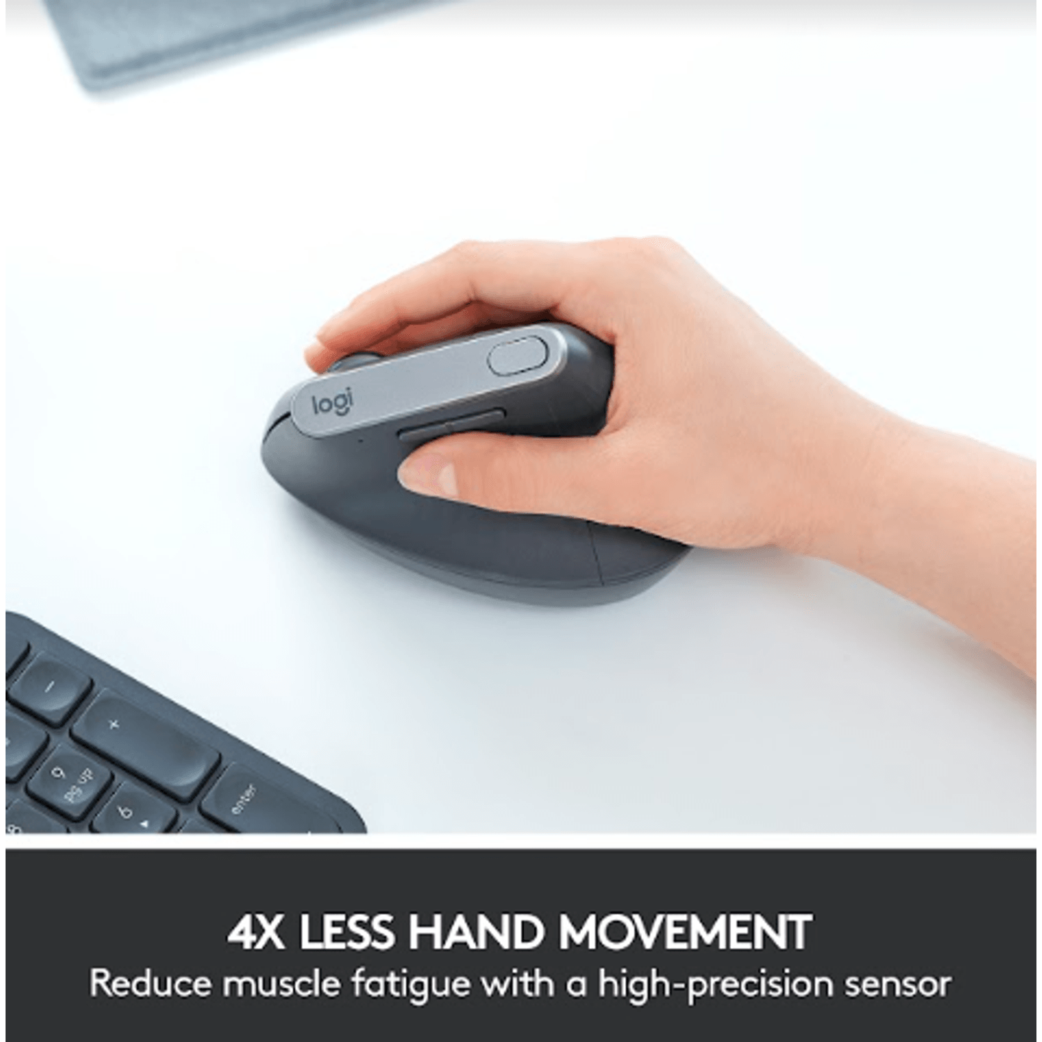 Mouse wireless ergonomic Logitech MX Vertical, Negru Mouse Wireless Logitech MX Vertical, 1600 DPI, USB, Ergonomic (Negru) fotografia produsului View 11 L