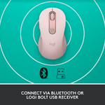 Mouse Wireless Logitech Signature M650, Bluetooth/USB (Roz) fotografia produsului View 11 S