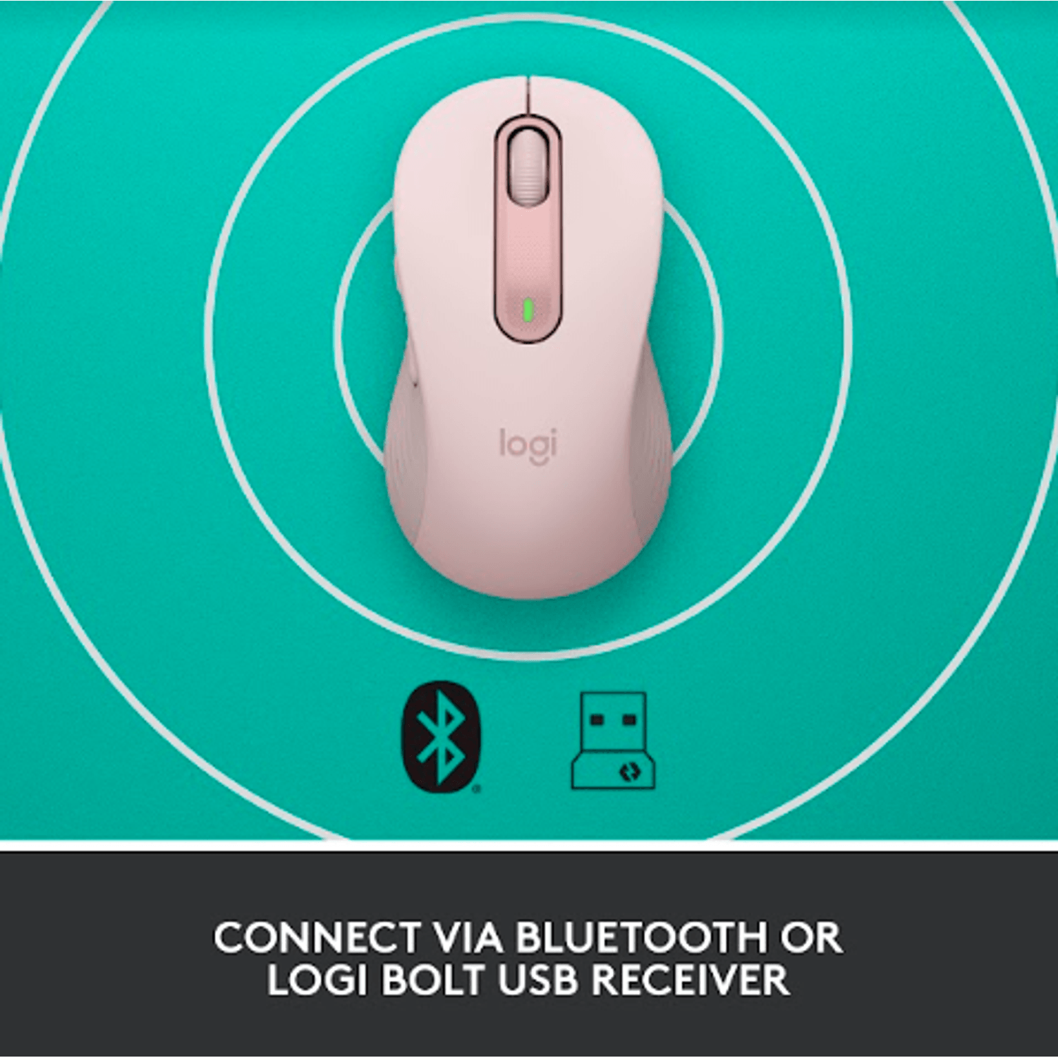 Mouse Wireless Logitech Signature M650, Bluetooth/USB (Roz) fotografia produsului View 11 L