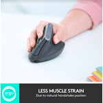 Mouse wireless ergonomic Logitech MX Vertical, Negru Mouse Wireless Logitech MX Vertical, 1600 DPI, USB, Ergonomic (Negru) fotografia produsului View 8 S