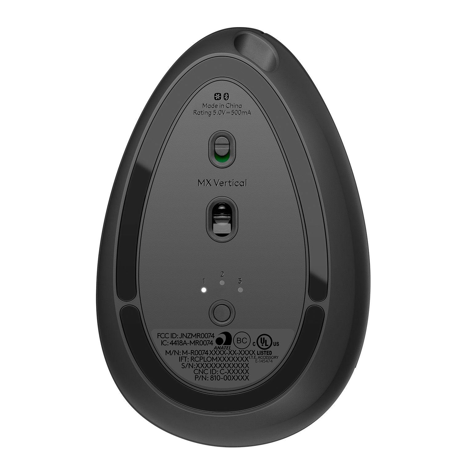 Mouse wireless ergonomic Logitech MX Vertical, Negru Mouse Wireless Logitech MX Vertical, 1600 DPI, USB, Ergonomic (Negru) fotografia produsului View 7 L