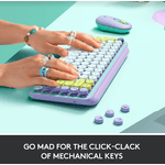 Tastatura Wireless Mecanica  Logitech POP Keys, Bluetooth (Mov/Verde) fotografia produsului View 10 S