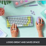 Tastatura Wireless Mecanica  Logitech POP Keys, Bluetooth (Mov/Verde) fotografia produsului View 8 S