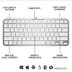 Tastatura Wireless LOGITECH MX Keys Mini Minimalist, Illuminata (Gri) fotografia produsului View 10 S