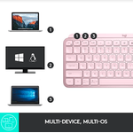 Tastatura Wireless LOGITECH MX Keys Mini Minimalist, Illuminata (Roz) fotografia produsului View 8 S