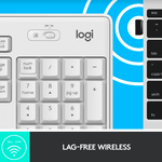 Kit wireless tastatura si mouse Logitech MK295 Silent, US layout, USB (Alb) fotografia produsului View 13 S
