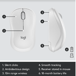 Kit wireless tastatura si mouse Logitech MK295 Silent, US layout, USB (Alb) fotografia produsului View 14 S