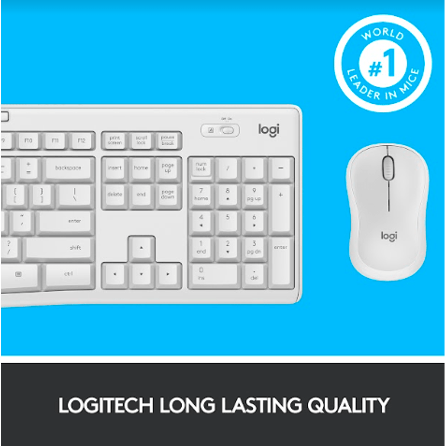Kit wireless tastatura si mouse Logitech MK295 Silent, US layout, USB (Alb) fotografia produsului View 11 L