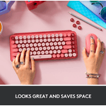 Tastatura Wireless Mecanica Logitech POP Keys, Bluetooth (Rosu) fotografia produsului View 12 S
