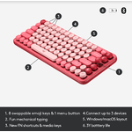 Tastatura Wireless Mecanica Logitech POP Keys, Bluetooth (Rosu) fotografia produsului View 8 S