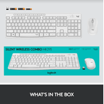 Kit wireless tastatura si mouse Logitech MK295 Silent, US layout, USB (Alb) fotografia produsului View 10 S