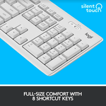 Kit wireless tastatura si mouse Logitech MK295 Silent, US layout, USB (Alb) fotografia produsului View 8 S