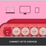 Tastatura Wireless Mecanica Logitech POP Keys, Bluetooth (Rosu) fotografia produsului View 13 S