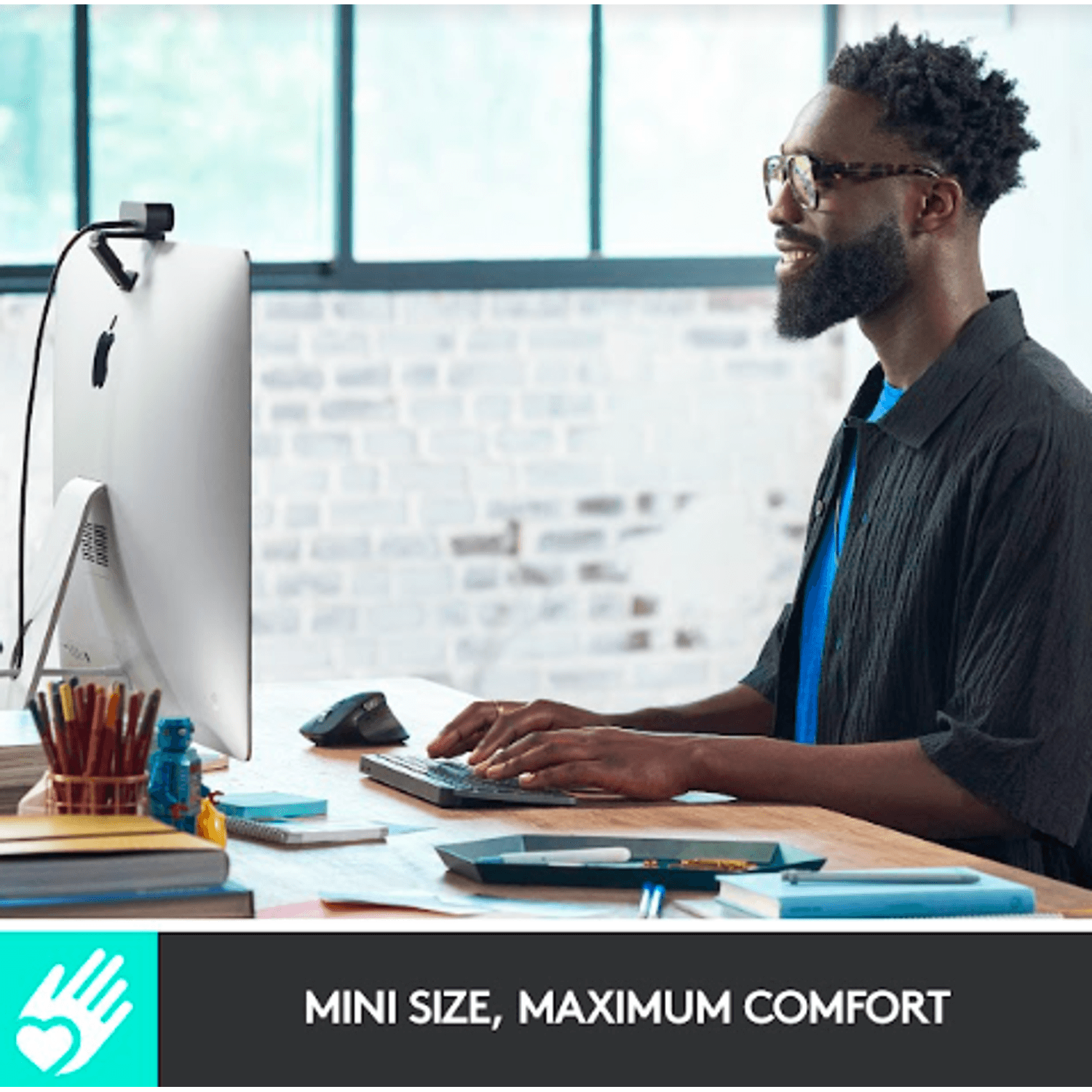 Tastatura Wireless LOGITECH MX Keys Mini Minimalist, Illuminata (Roz) fotografia produsului View 4 L