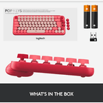 Tastatura Wireless Mecanica Logitech POP Keys, Bluetooth (Rosu) fotografia produsului View 9 S