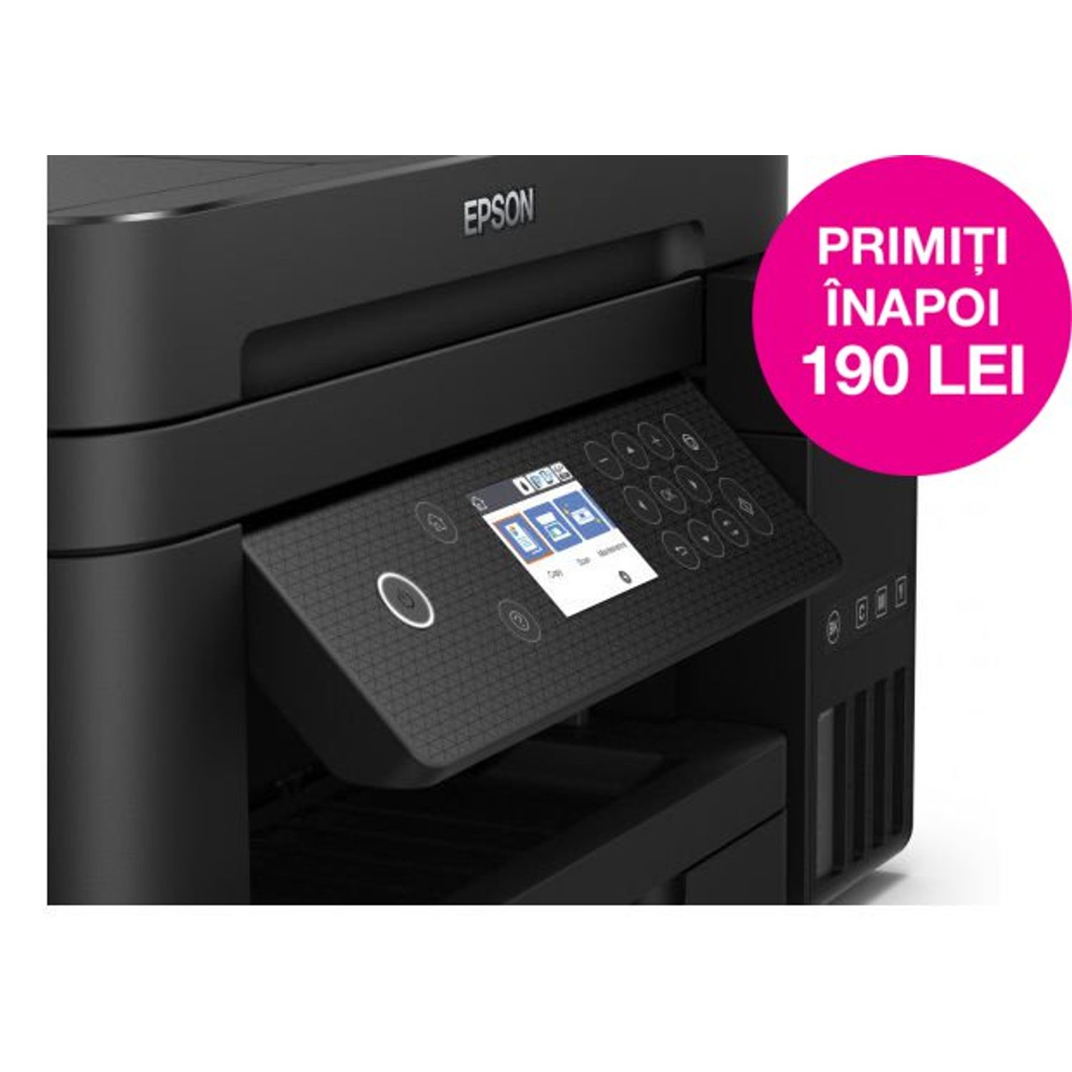 Multifunctional Epson EcoTank L6270, inkjet, A4, 15.5ppm, Duplex, ADF, USB, Retea, Wireless (Negru) fotografia produsului View 4 L