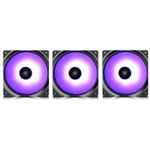 Kit Ventilatoare DeepCool CF120, 3 buc., LED RGB, 120 mm (Negru) fotografia produsului View 2 S