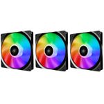 Kit Ventilatoare DeepCool CF120, 3 buc., LED RGB, 120 mm (Negru) fotografia produsului