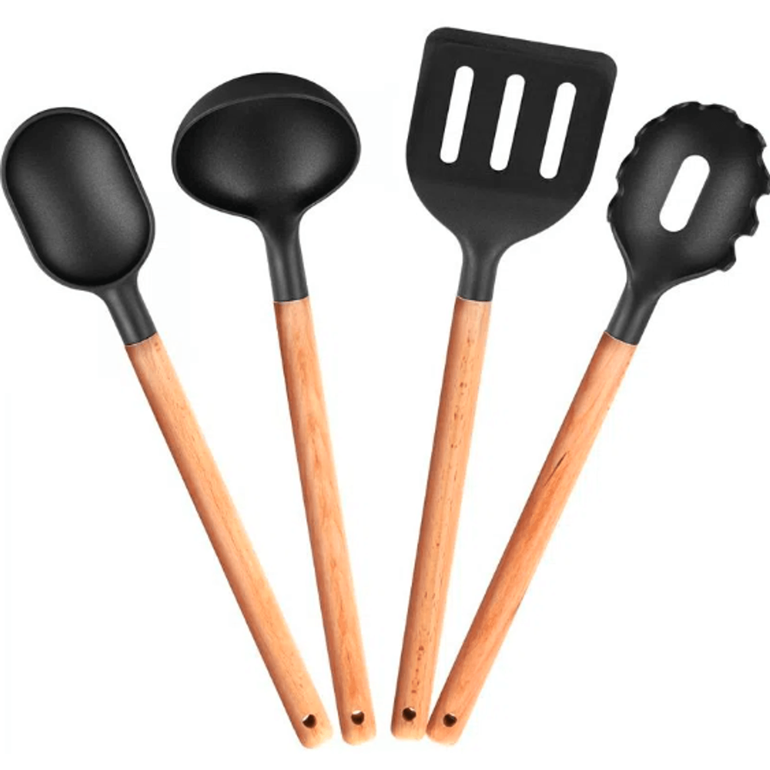 Set 4 accesorii pentru bucatarie Smile SAK-3, lemn, silicon fotografia produsului View 2 L