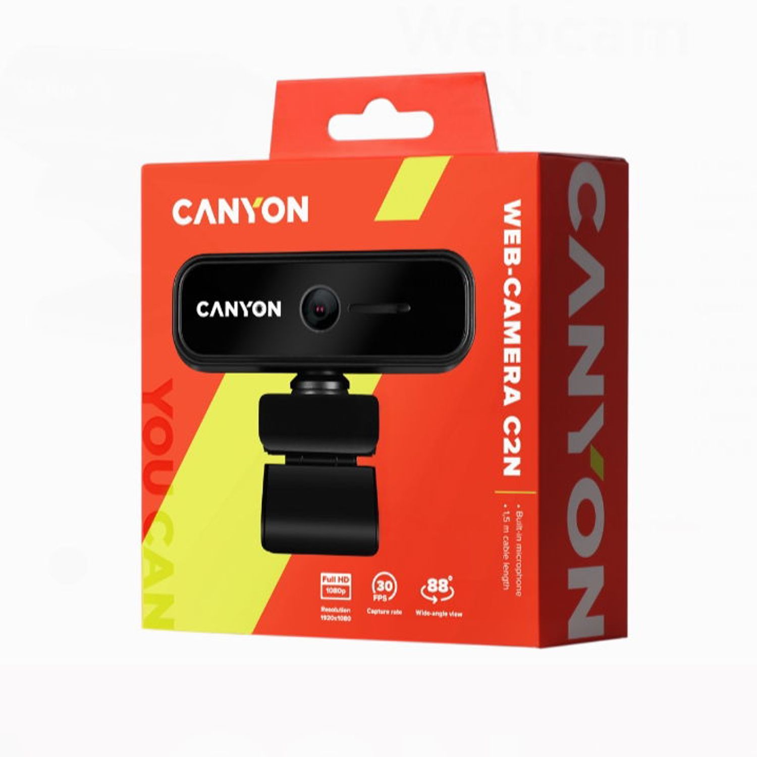 Camera Web Canyon CNE-HWC2N, 1080p, USB 2.0 (Negru) fotografia produsului View 4 L