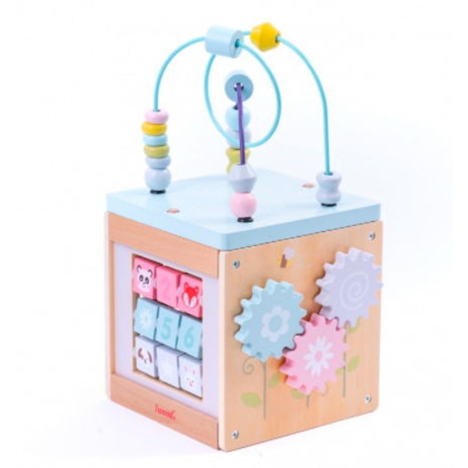 Cub educativ din lemn iWood fotografia produsului