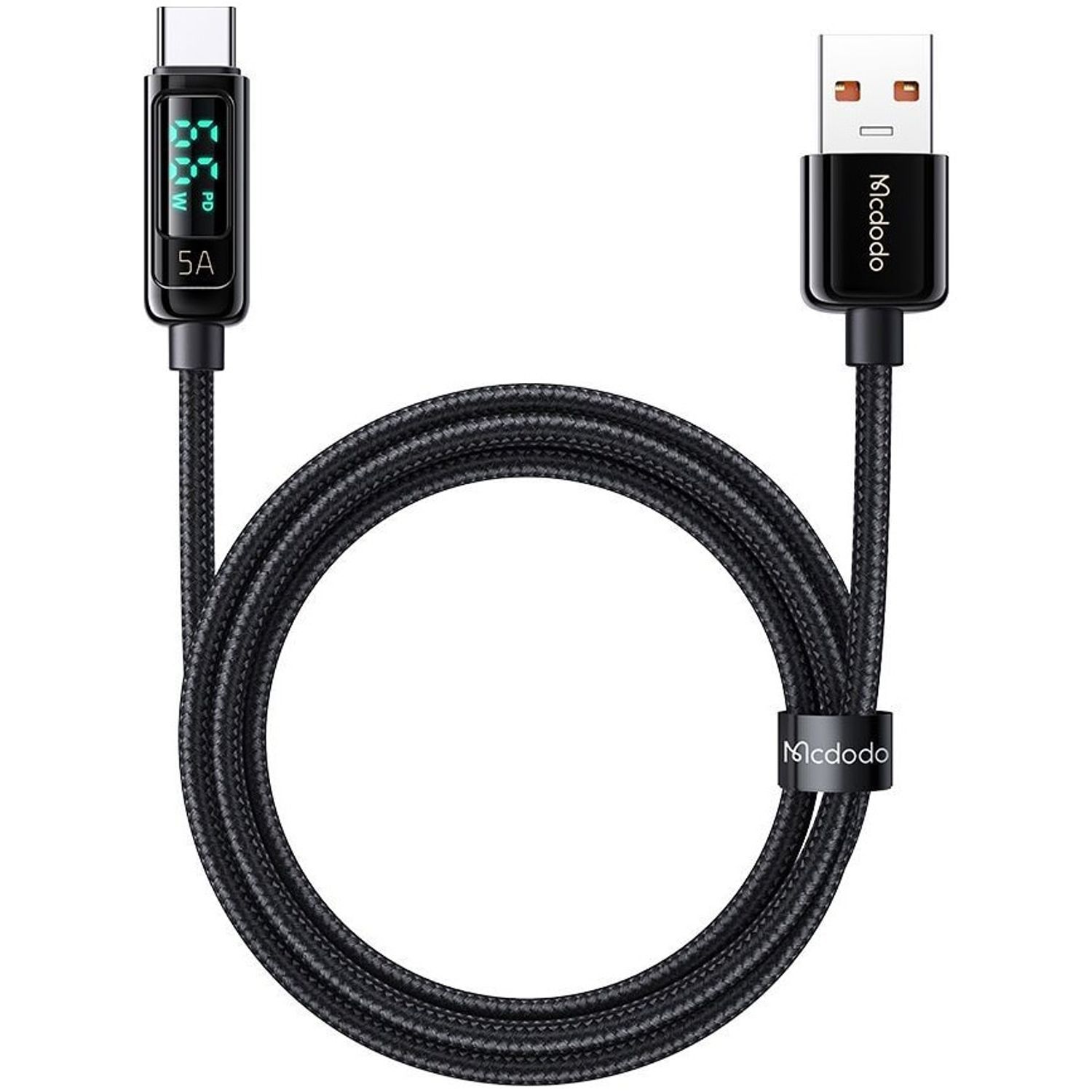 Cablu de date Mcdodo Digital Pro USB-A la Type-C, 1.2m, 5A, Negru fotografia produsului