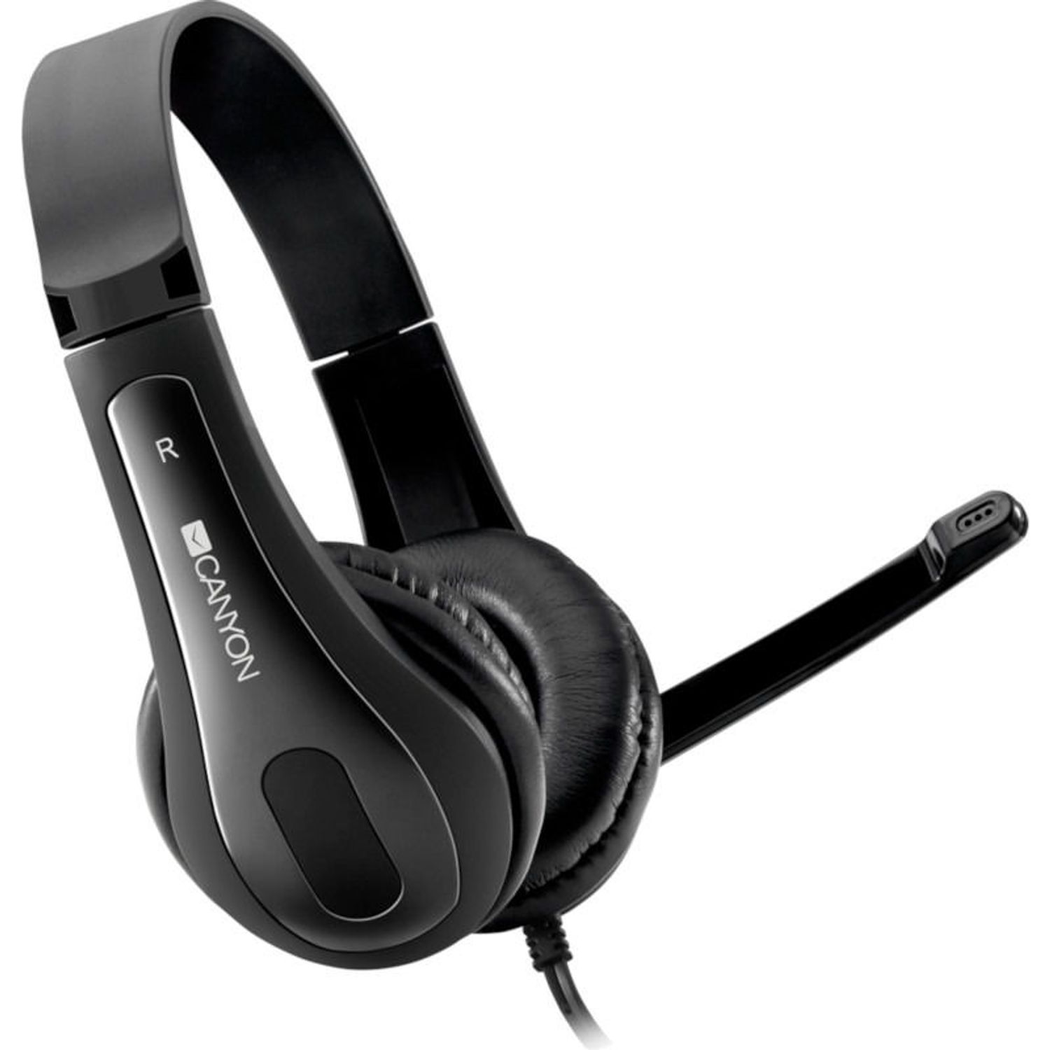 Casti Canyon CNS-CHSC1B, Stereo, Microfon, Jack 3.5mm (Negru) fotografia produsului View 4 L
